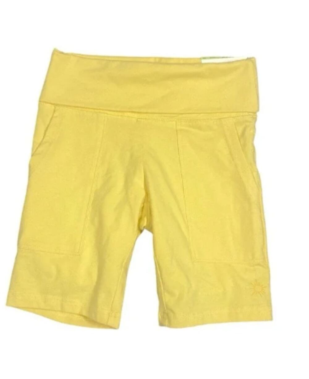 OFFLINE by Aerie OG High Waisted Pocket Bike Shorts Citron Yellow Medium NWT